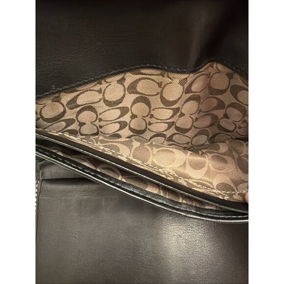 Vintage Y2K Coach Black Leather Large Silver Buckle Bifold Wallet 8x4” VGUC* - Picture 6 of 8